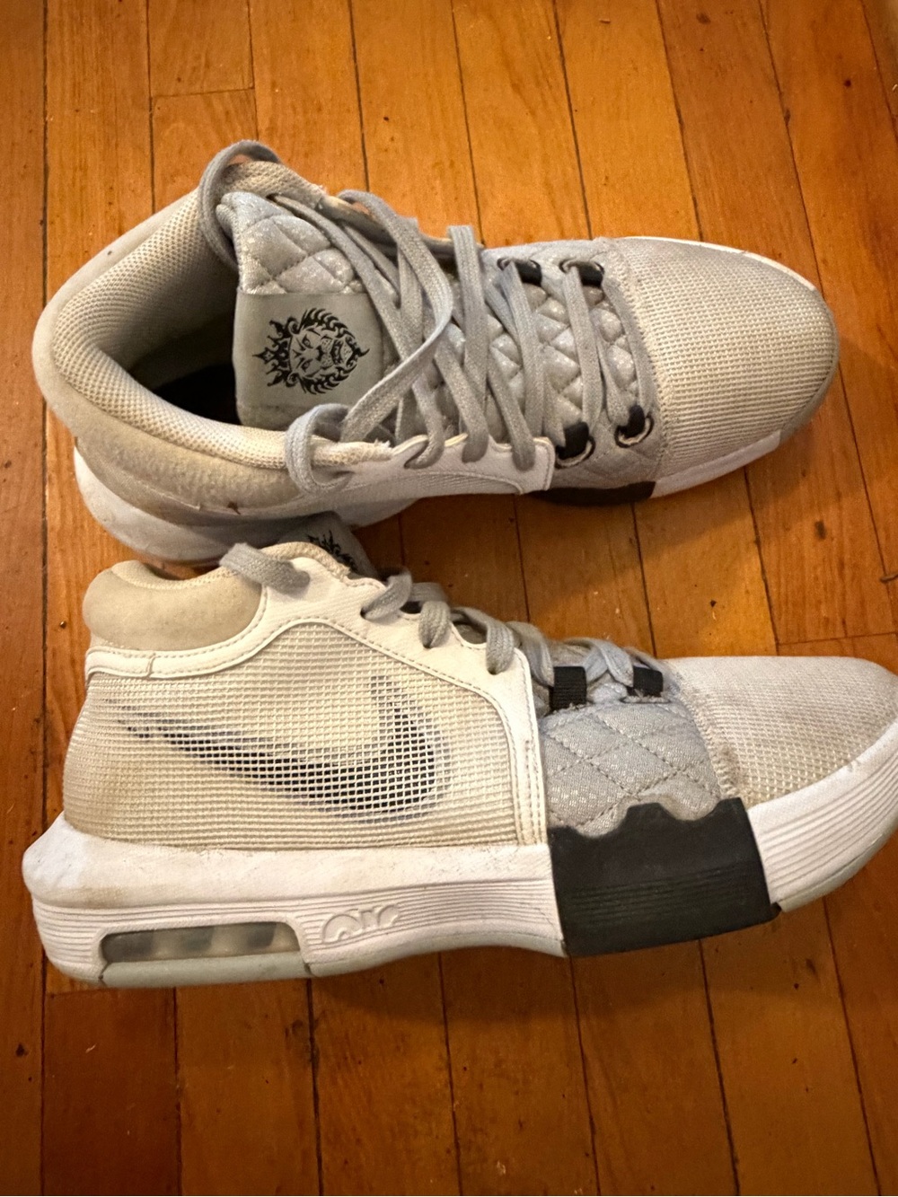 Nike Men's 10 LeBron Witness VIII Gray and Black Basketball Athletic Sneakers